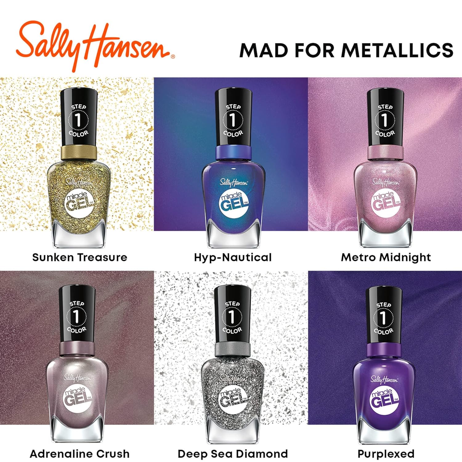 Sally Hansen Miracle Gel Nail Polish, Shade Game of Chromes 149 (Packaging May Vary) : Beauty & Personal Care