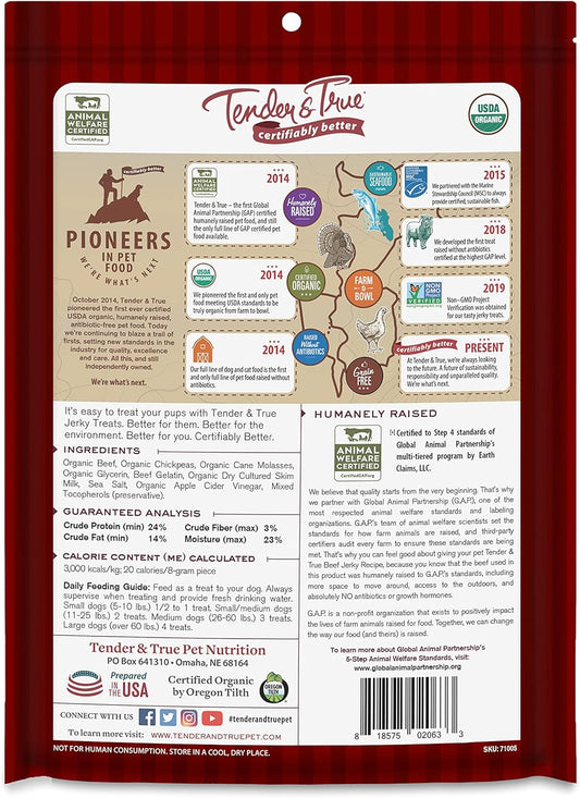 Tender & True Pet Nutrition Organic Beef Jerky Treats (71005)