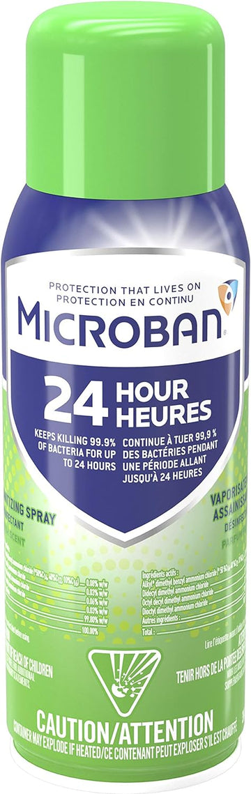 Microban 24 Hour Sanitizing Spray, Fresh Scent 12.5 OZ