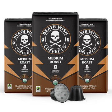Death Wish Coffee, Medium Roast Espresso Capsules Compatible With Nespresso Original Machines