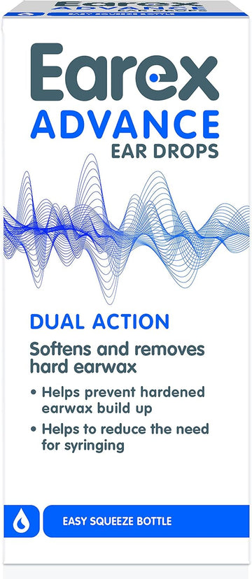 Earex Advance - Removes Hard Ear Wax- Prevent Ear Wax Build Up - Easy Squeeze Bottle - 12Ml (Pack Of 2)