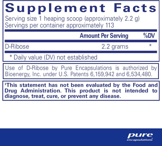 Pure Encapsulations Ribose | Hypoallergenic Supplement With Rapid Energy Repletion For Intense Exercise | 8.8 Ounces