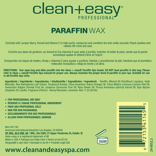 Clean + Easy Peach & Fennel Paraffin Wax – Hydrating Paraffin Wax Refill For Hand & Feet Treatments, 16 Oz