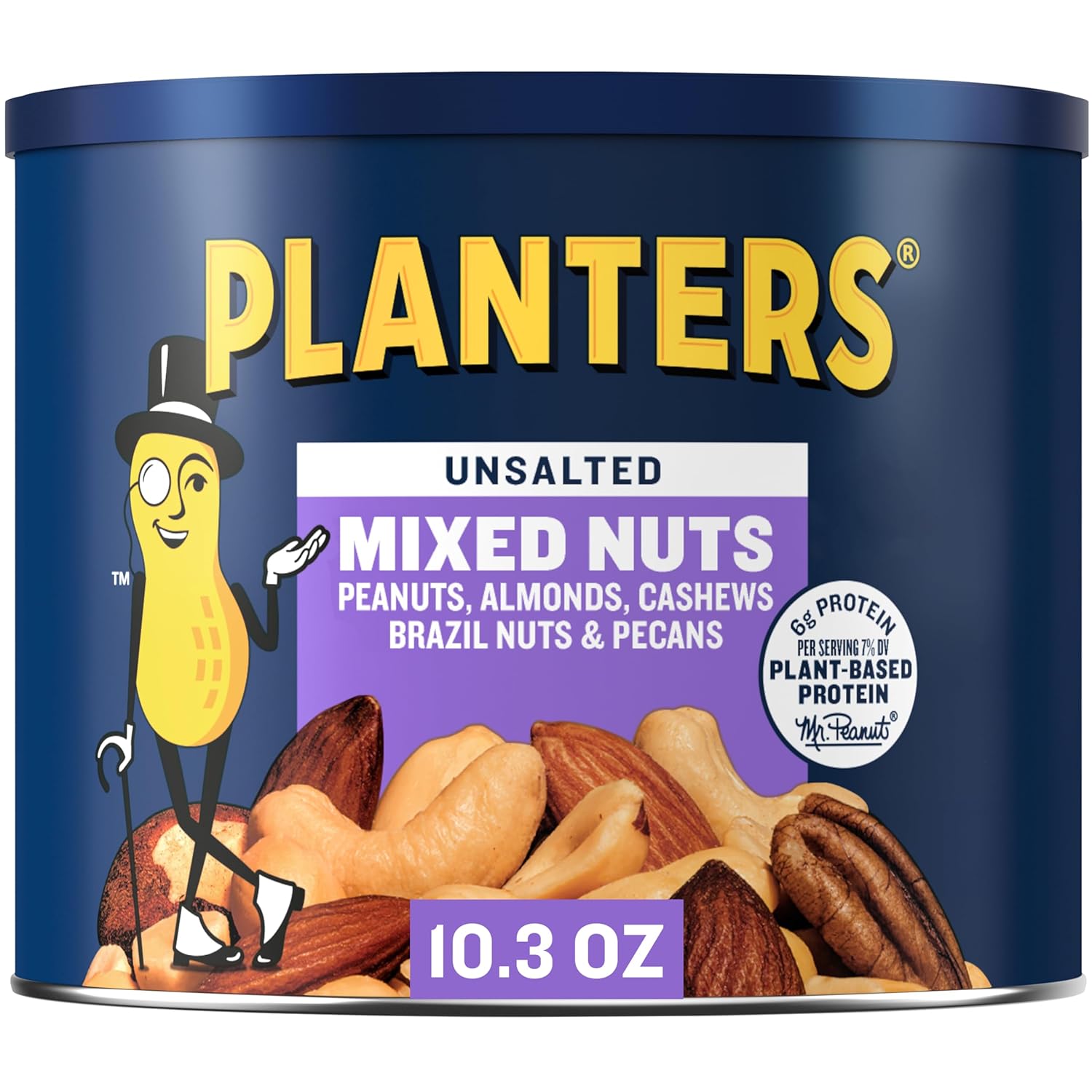 Planters Unsalted Roasted Mixed Nuts (10.3 Oz Can)