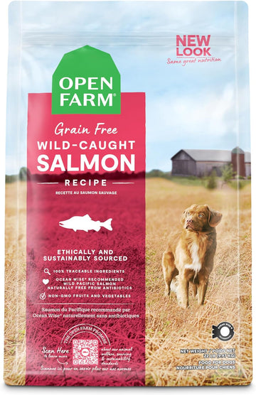 Open Farm Wild-Caught Salmon Grain-Free Dry Dog Food, Fresh Pacific Salmon Recipe with Non-GMO Superfoods and No Artificial Flavors or Preservatives, 22 lbs
