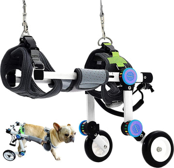Adjustable Dog Wheelchair,Fordable Dog Wheelchair for Back Legs,Assist Small Pets with Paralyzed Hind Limbs to Recover Their Mobility Two Colour 5-Size (XS White)