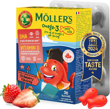 Moller’s ® | Omega 3 Jellies for Children | Strawberry | 36 CapsulesMollers-Fish