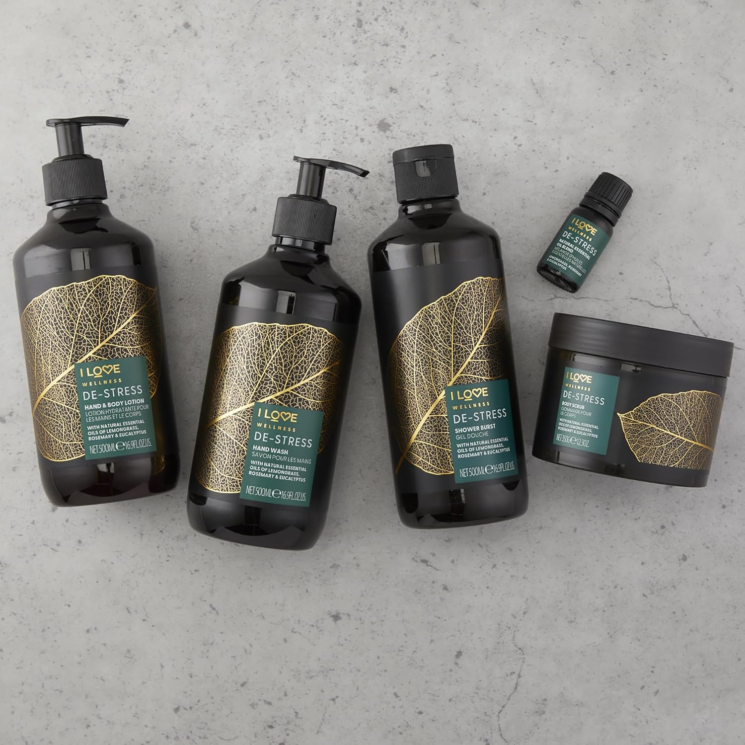 I Love Wellness DESTRESS Hand & Body Lotion, With Natural Essential Oils Of Lemongrass, Rosemary & Eucalyptus, With Avocado Oil & Shea Butter, Energising Blend, Vegetarian & Vegan-Friendly - 500ml : Amazon.co.uk: Beauty