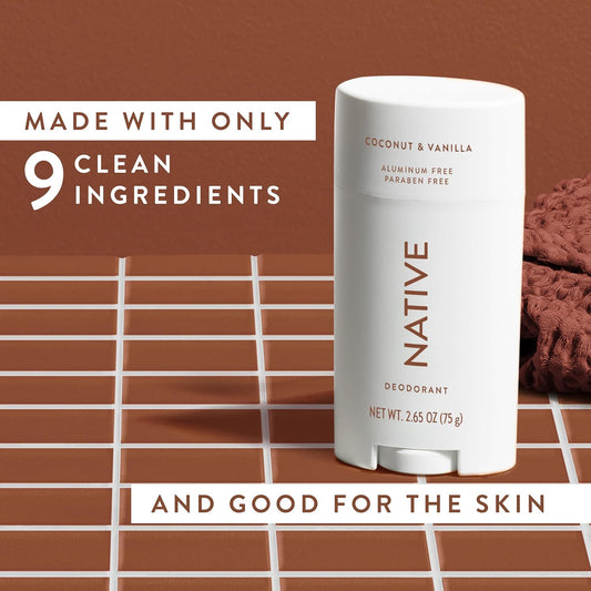 Native Deodorant - Natural Deodorant - Vegan, Gluten Free, Cruelty Free - Free Of Aluminum, Parabens & Sulfates - Born In The Usa - Lavender & Rose