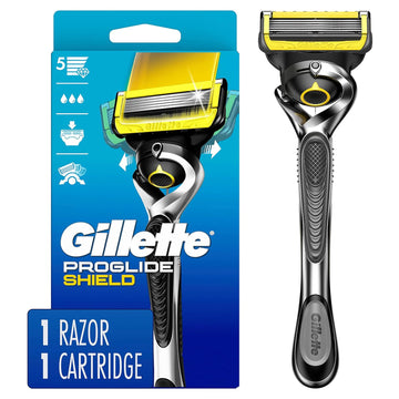 Gillette Proglide Shield Razor For Men, Handle + 1 Blade Refill