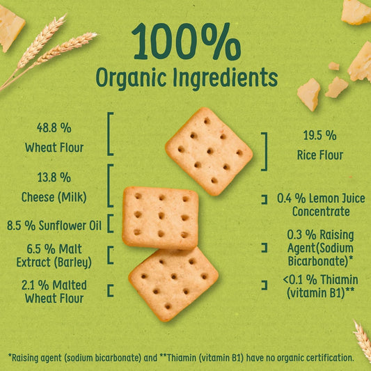 Organix Mini Crackers Multigrain 'Quackers' Sharing Bag Snacks, Made With Wholegrains 80 G (Pack Of 4)