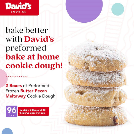 David'S Cookies Preformed Frozen Cookie Dough Butter Pecan 96 Count