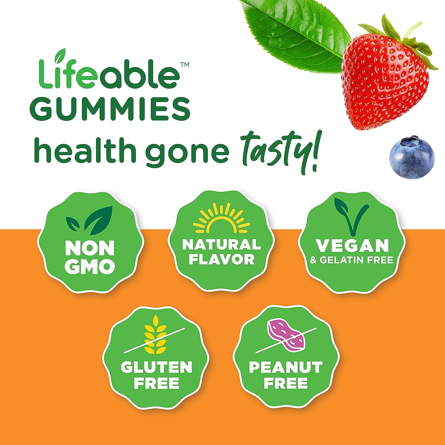 Lifeable Glucose Gummies - Great Tasting Natural Flavor Gummy - Gluten Free GMO-Free Chewable - for Adults and Kids - 90 Gummies : Health & Household