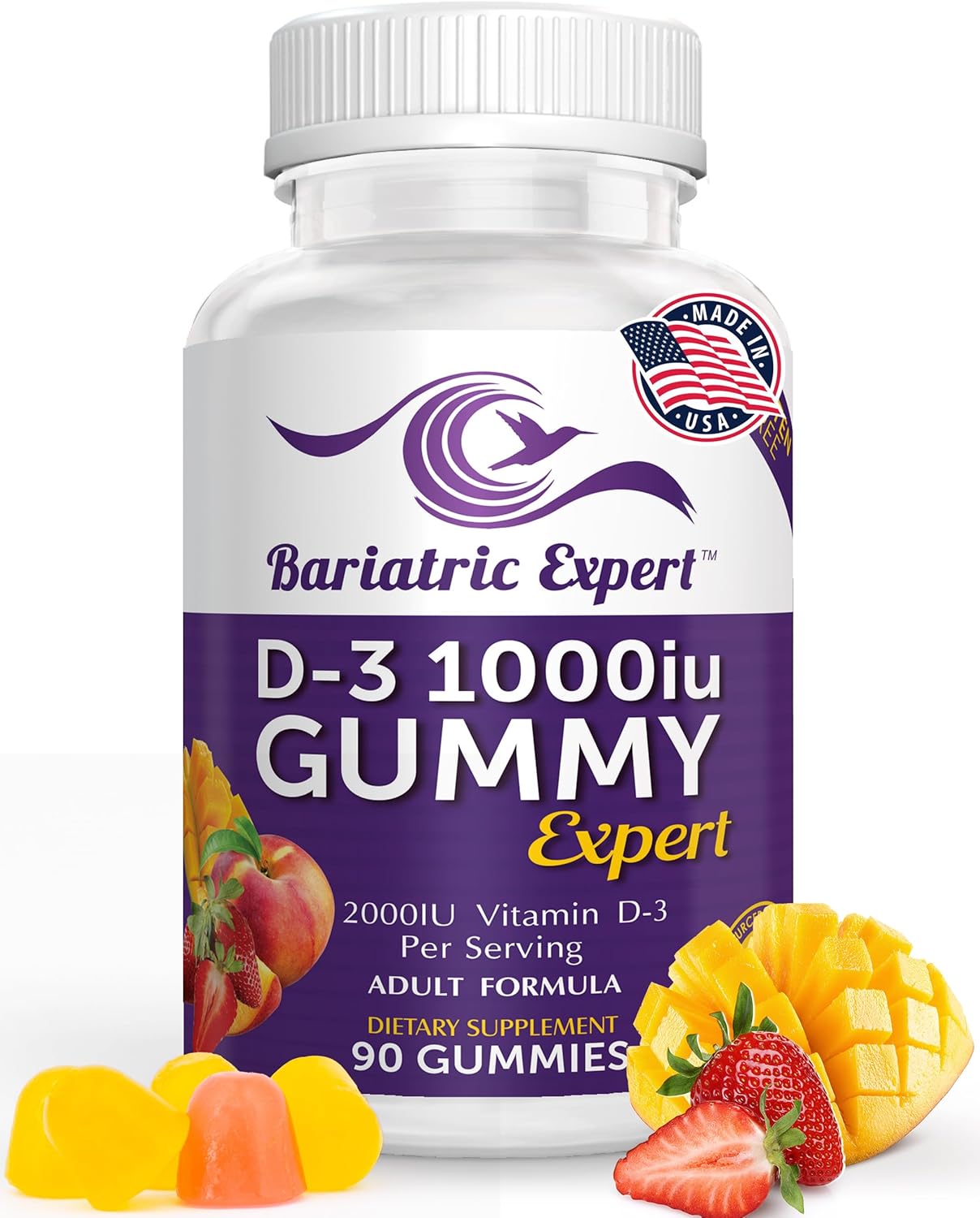Bariatric Expert D3 Vitamin – Fast-Melting Dietary Supplement For Adults Post Bariatric Surgery, 90 Count