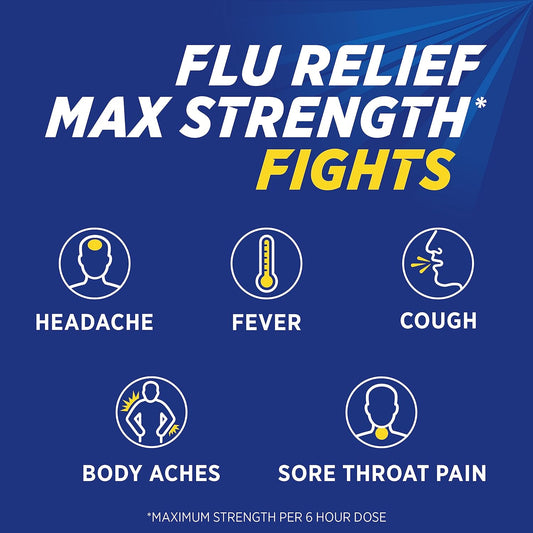 Theraflu Max Strength Daytime & Nighttime Flu Symptom Relief Honey Lemon Flavor Powder & Daytime Flu Symptom Relief Honey Lemon Powder, 6 Daytime + 6 Nighttime, & 6 Honey Lemon Flavor Powder Packets