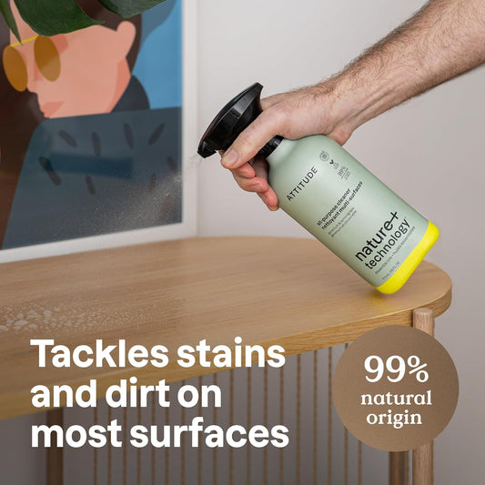 Attitude All Purpose Cleaner, Ewg Verified Multi-Surface Products, Vegan, Naturally Derived Multipurpose Cleaning Spray, Geranium And Lemongrass, 67.6 Fl Oz