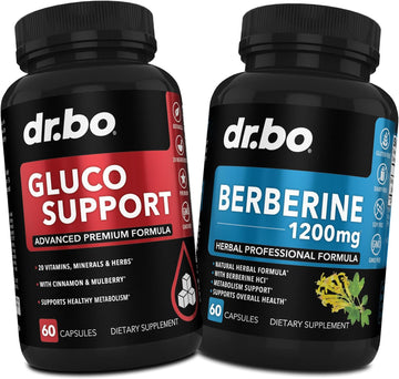 DR. BO Metabolism Support & Berberine Supplement Capsules - Boost Metabolism with Vitamin Herbal Formula - 1200mg Berberine HCL Supplement for Healthy Metabolic Support for Women & Men