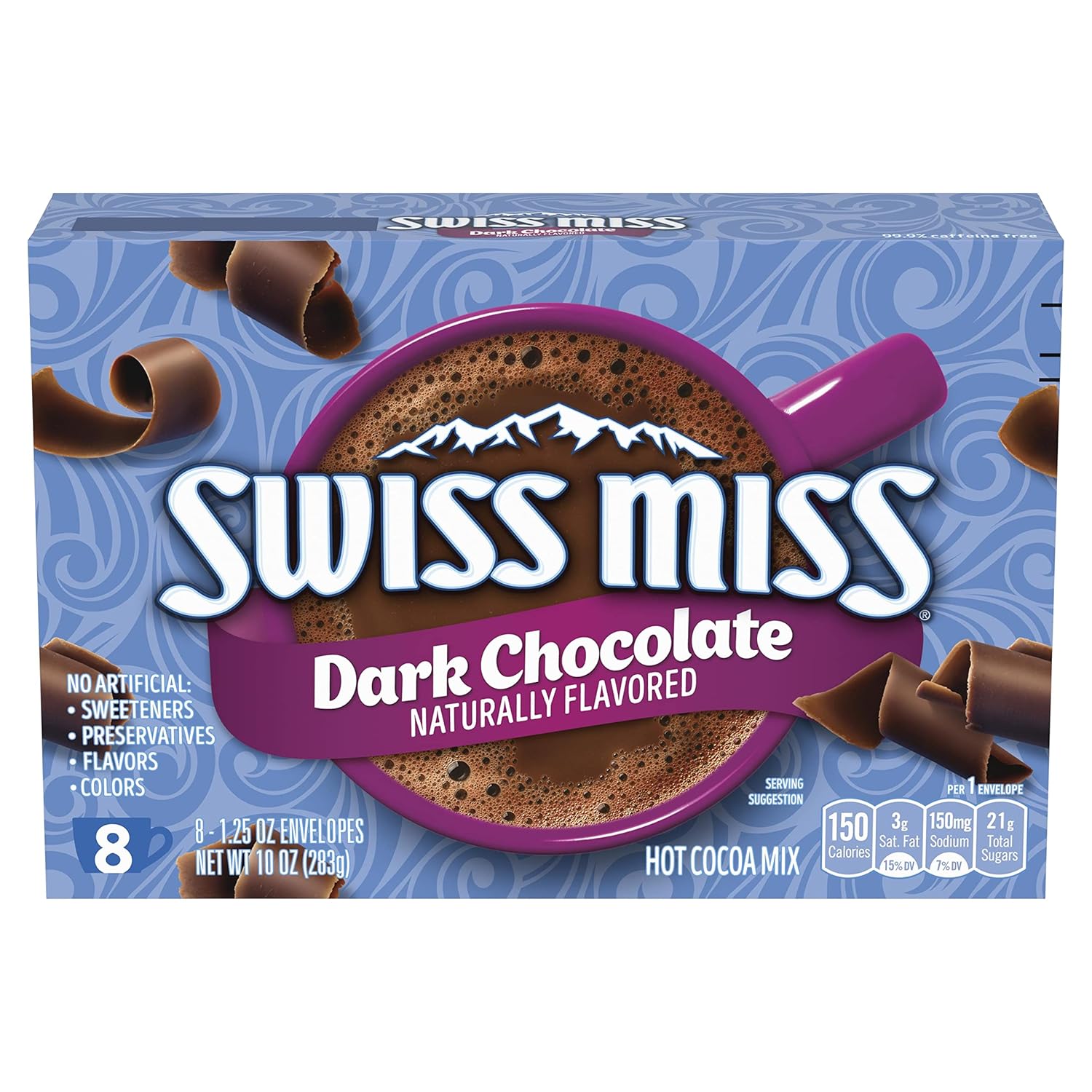 Swiss Miss Indulgent Collection Dark Chocolate Flavor Hot Cocoa Mix, 1.25 Oz. 8-Count (Pack Of 12)