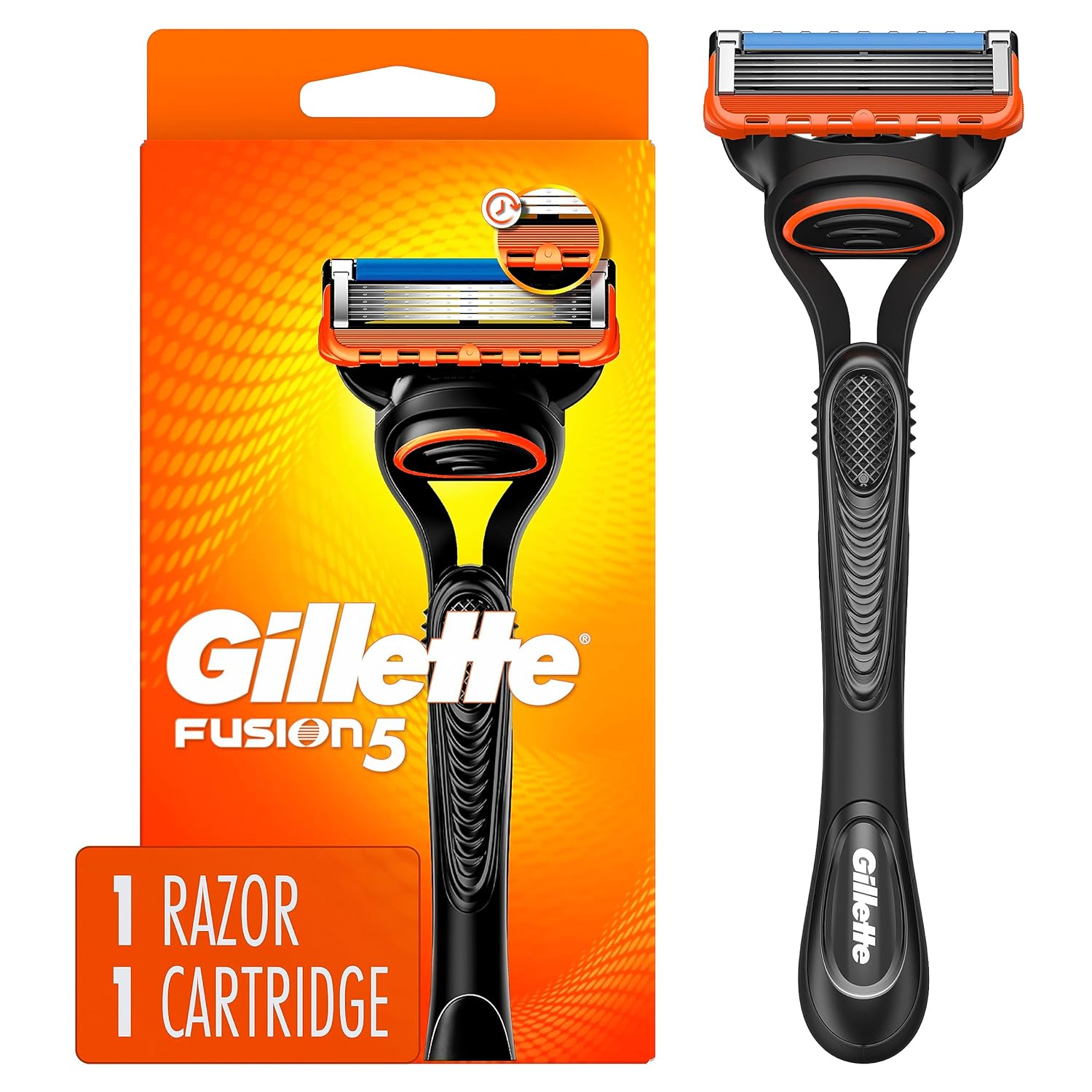 Gillette Fusion5 Razor For Men, Handle + 1 Razor Blade Refill