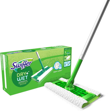 Swiffer Sweeper 2-in-1 Mops for Floor Cleaning, Dry and Wet Multi Surface Floor Cleaner, Sweeping and Mopping Starter Kit, Includes 1 Mop + 19 Refills, 20 Piece Set
