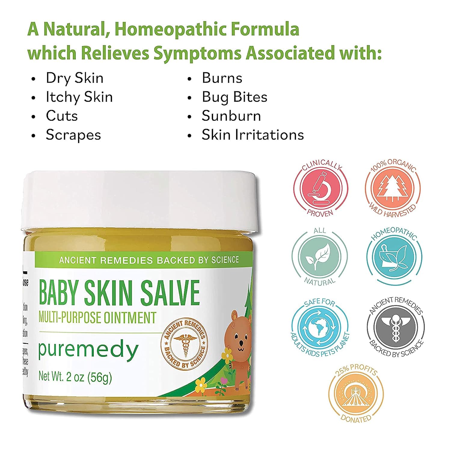 Buy Puremedy Baby Skin Salve Multi Purpose Ointment All Natural Healing Homeopathic First Aid To Relieve Symptoms Of Diaper Rash Dry Flaky Skin Bug Bite & Skin Irritations - 2 Oz On  Free Shipping On Qualified Orders