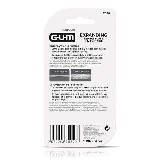 Expanding Dental Floss - Waxed Woven Floss - Effective Plaque Removal For Tight Teeth - Unflavored