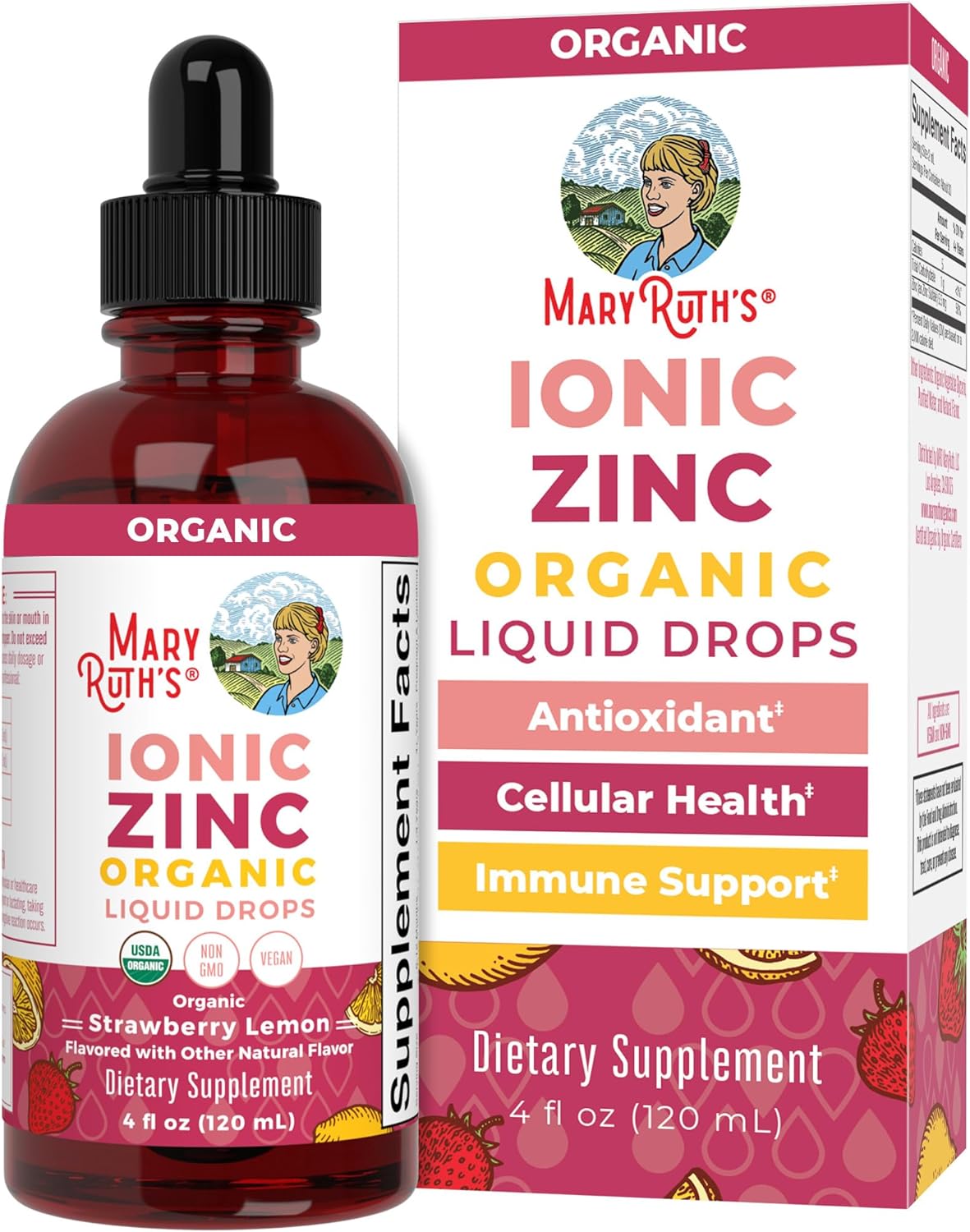 Maryruth Organics Strawberry Lemon Ionic Zinc, 4 Fz