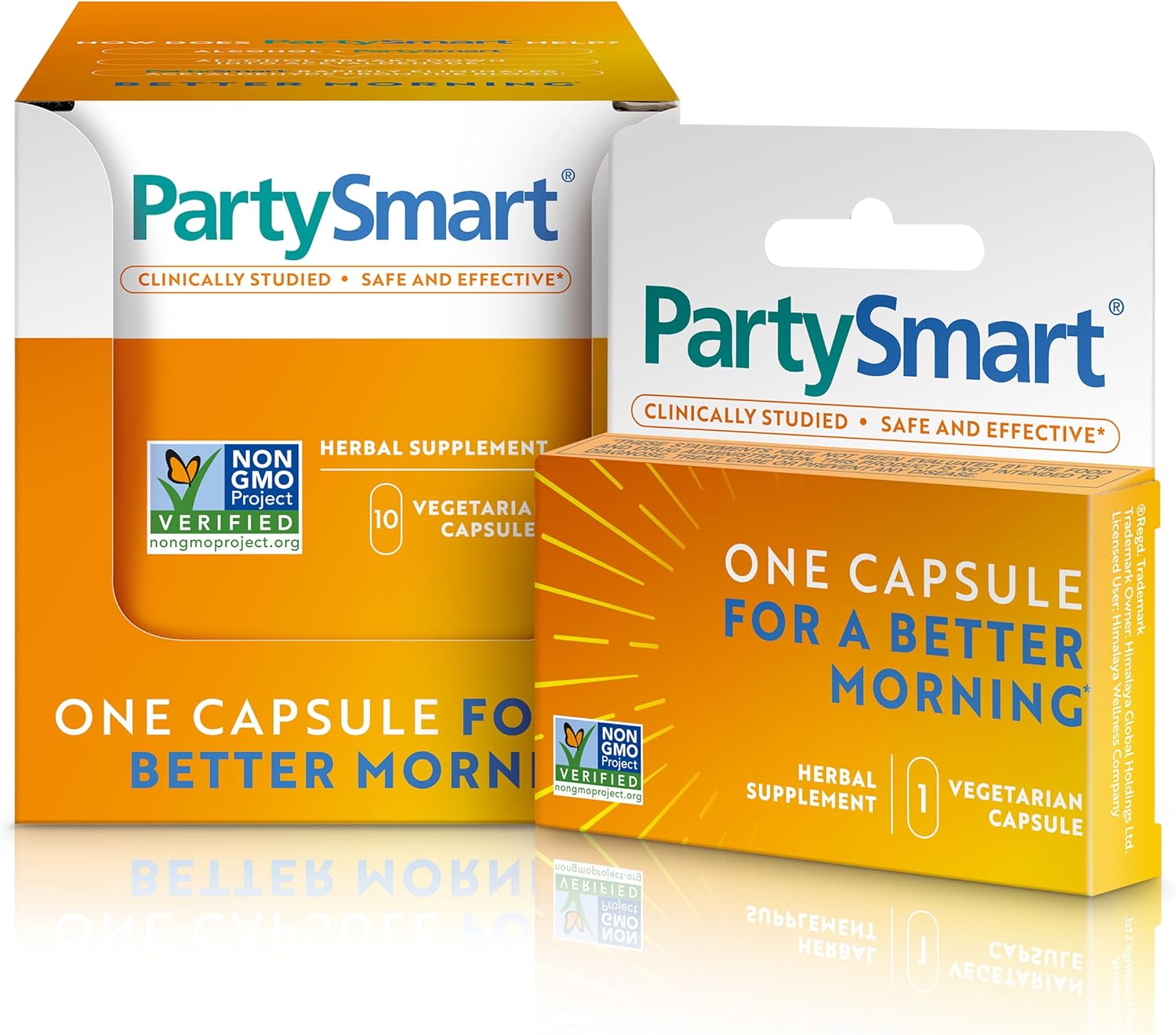 Himalaya Partysmart, One Capsule For A Better Morning After Drinking, Plant Based, Liver Support, Alcohol Breakdown, Clinically Studied, Non-Gmo, Herbal Supplement, 10 Capsules
