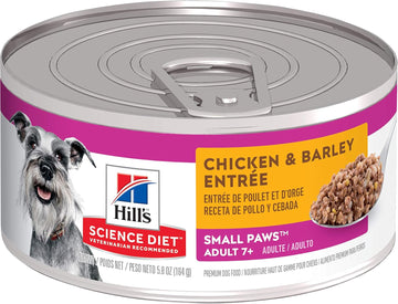 Hill'S Science Diet Small & Mini, Senior Adult 7+, Small & Mini Breeds Senior Premium Nutrition, Wet Dog Food, Chicken & Barley Loaf, 5.8 Oz Can, Case Of 24