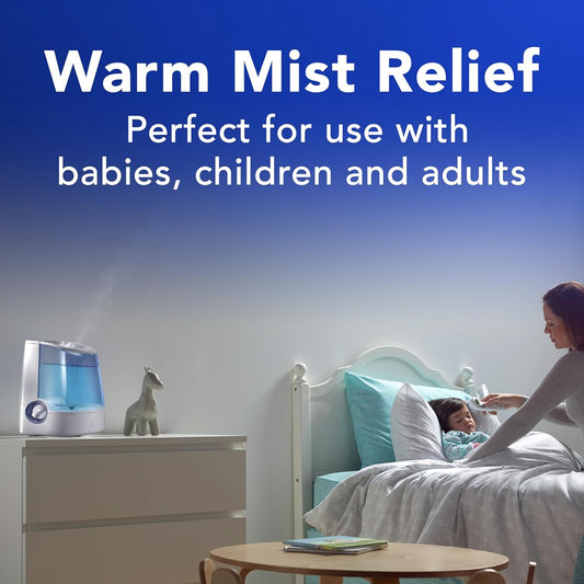 Vicks Warm Mist Humidifier Small To Large Room For Baby, Kids And Adults, 1 Gallon Tank