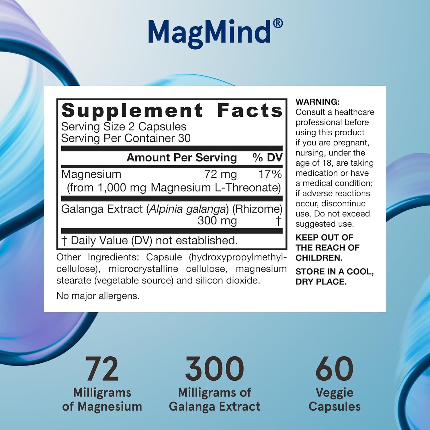 Jarrow Formulas MagMind Productivity with Magtein 1g (Magnesium L-Threonate), and enXtra 300 mg, Dietary Supplement for Cognition Support, Mental Wellness Supplement, 60 Veggie Capsules, 30 Day Supply : Health & Household