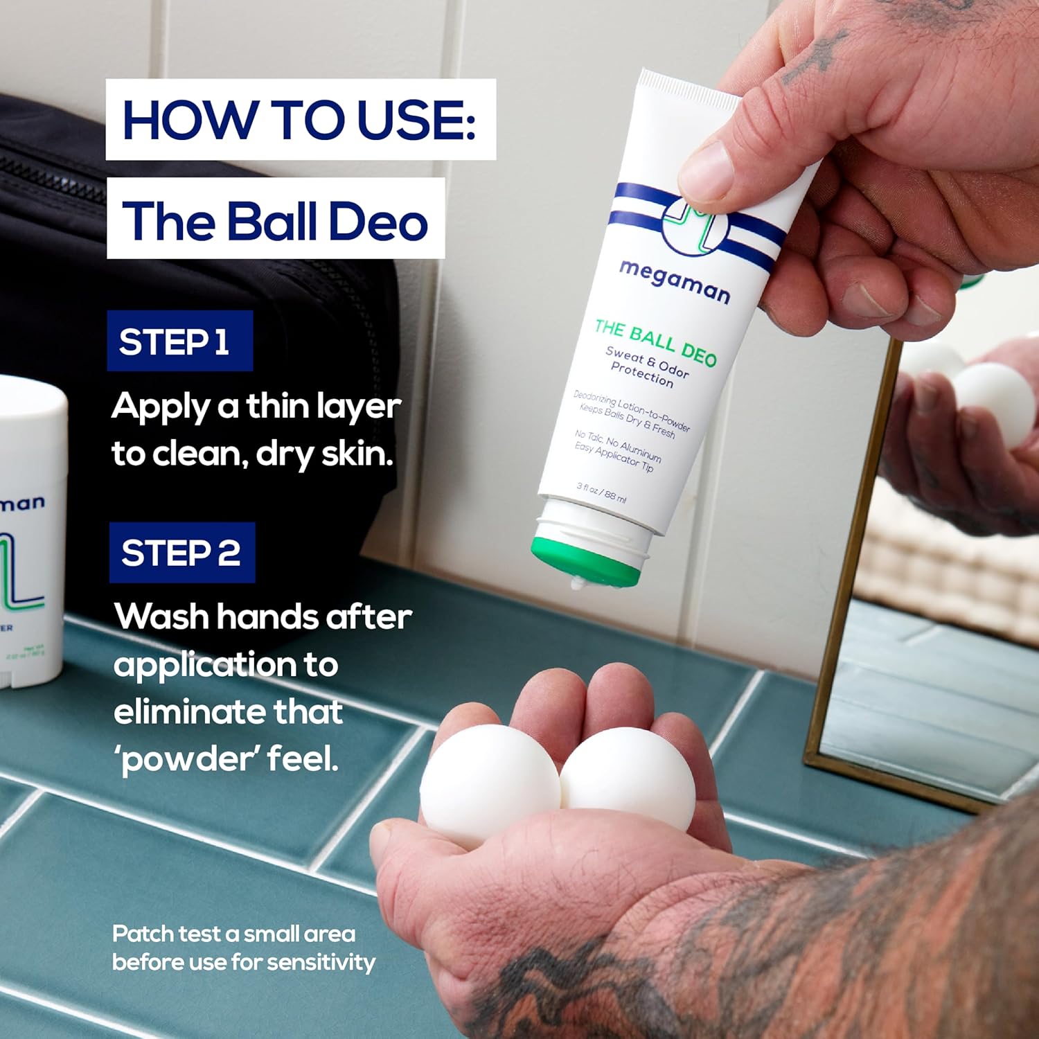 Megaman Ball Deo | Men’S Ball Deodorant | Guards Against Sweat, Chafe, Odor, & Irritation | 3 Fl Oz : Beauty & Personal Care