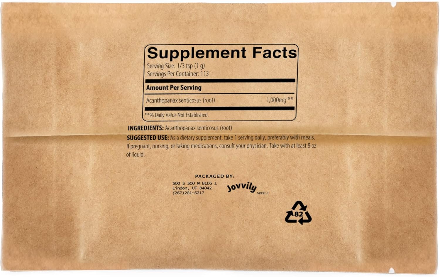 Jovvily Eleuthero Root Extract Powder - 4Oz - Siberian Ginseng - Adaptogen - Non-Gmo : Health & Household