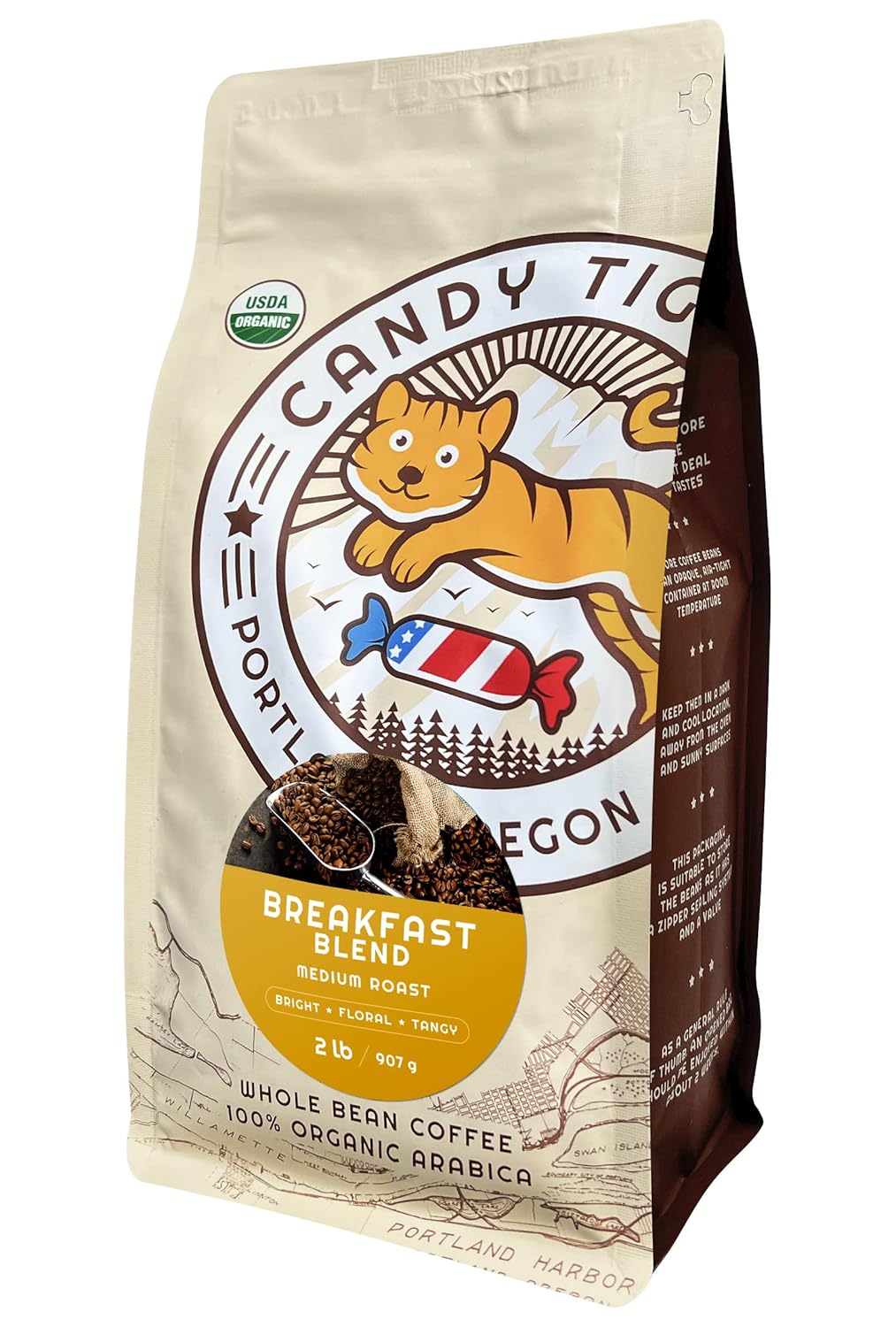 Low Acid Coffee Beans - Whole Bean Coffee Medium Roast - Organic Nicaragua Coffee, Direct Trade - Gourmet Coffee With Peach, Honey, Tangerine & Toffee Flavors (Breakfast Blend) 2 Lb Bag