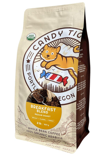 Low Acid Coffee Beans - Whole Bean Coffee Medium Roast - Organic Nicaragua Coffee, Direct Trade - Gourmet Coffee With Peach, Honey, Tangerine & Toffee Flavors (Breakfast Blend) 2 Lb Bag