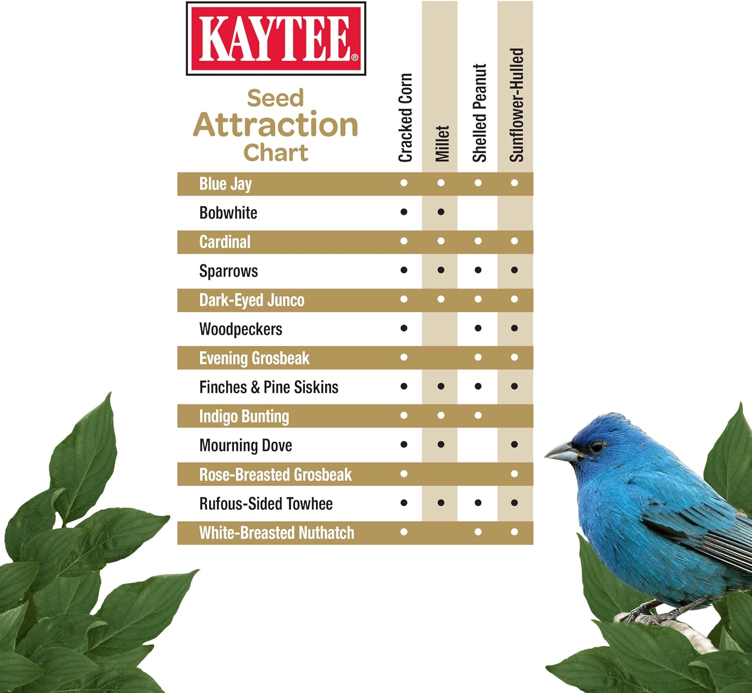 Kaytee Wild Bird (No Mess or Waste Free) Food Seed Blend For Blue Jays, Woodpeckers, Juncos, Cardinals, Grosbeaks, Sparrows, and Finches, 10 Pound, (Packaging May Vary) : Wild Bird Birdseed : Pet Supplies