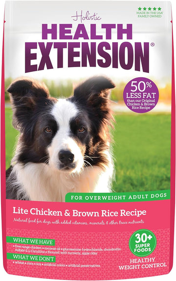 Health Extension Weight Control Dry Dog Food, Natural Food for Overweight Adult Dogs with Added Vitamins & Mineral, Lite Chicken & Brown Rice Recipe (4 lbs / 1.8 kg)