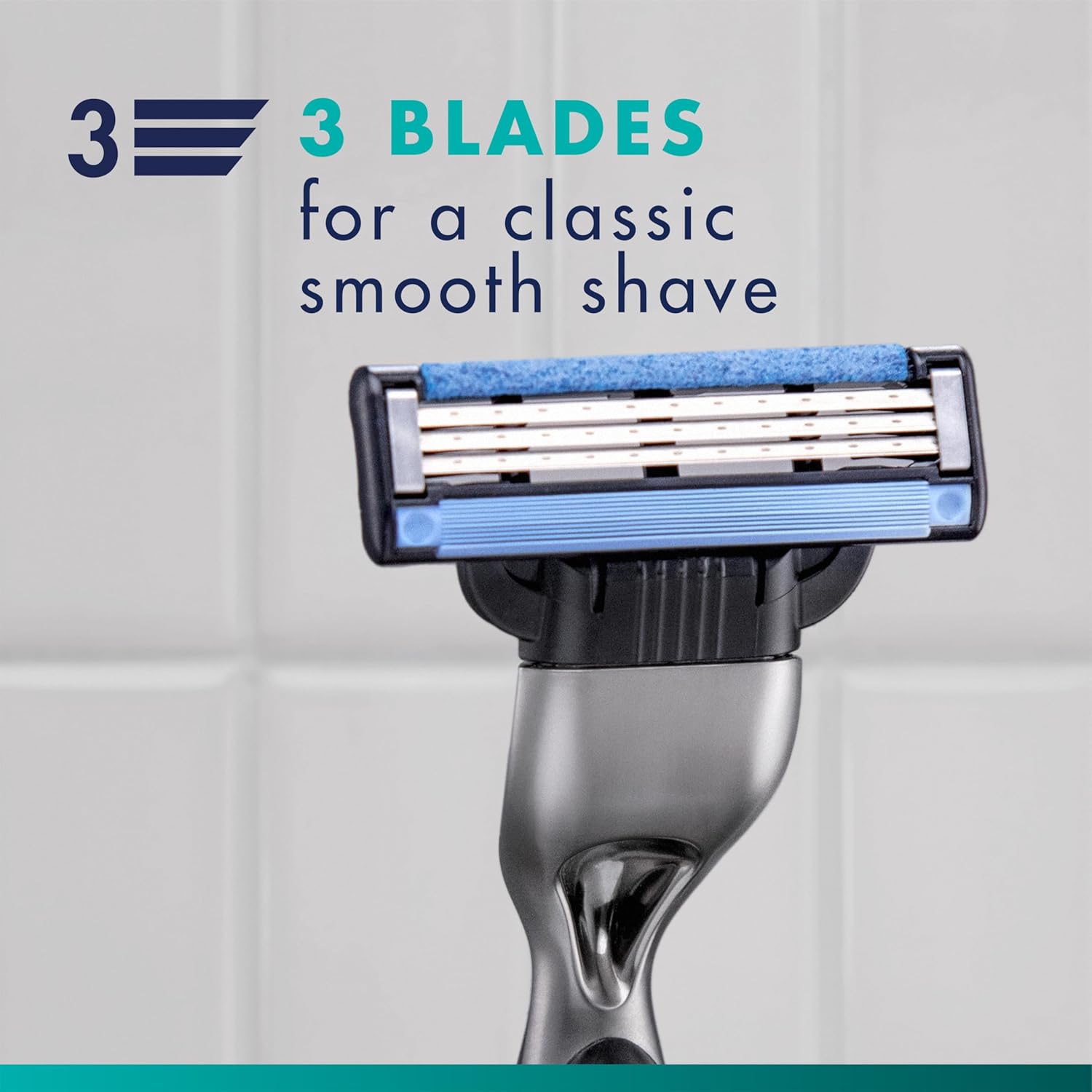 Gillette Mach3 Shaving Razor For Men, 1 Gillette 3-Blade Handle For Men’S Grooming, 10 Razor Blade Refills, Lubrication Strip : Beauty & Personal Care