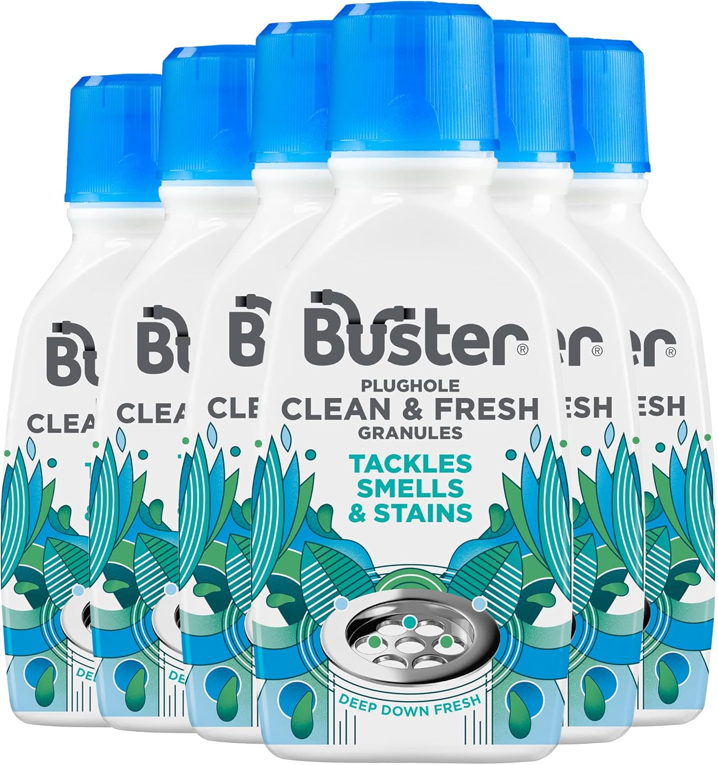 Buster Clean & Fresh Granules, 300G, 6 Pack, Tackle Smells And Stains For Clean And Fresh Plugholes, Drains, Dishwashers And Washing Machines - Fast Acting And Lasting Results