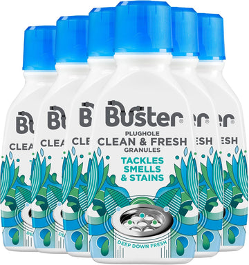 Buster Clean & Fresh Granules, 300G, 6 Pack, Tackle Smells And Stains For Clean And Fresh Plugholes, Drains, Dishwashers And Washing Machines - Fast Acting And Lasting Results