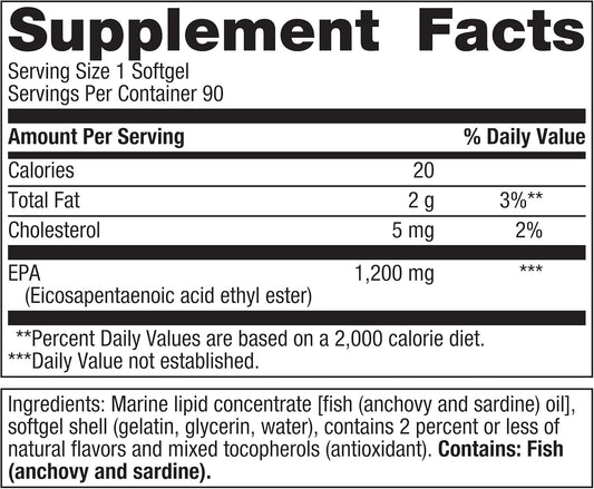 Metagenics Omegagenics Fish Oil Epa 1200 Mg - Omega-3 Fish Oil Supplement - For Heart Health & Immune System Health* - Epa Fish Oil Supplement - 90 Softgels