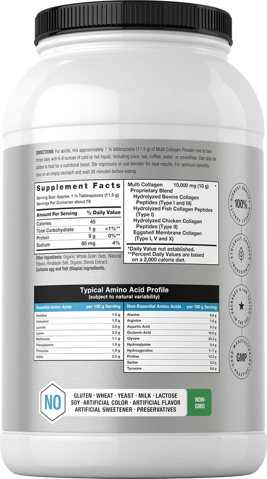 Horbäach Multi Collagen Powder 32Oz | Vanilla Flavored | Hydrolyzed Collagen Peptides, Protein Supplement | Non-Gmo, Gluten Free By Horbaach