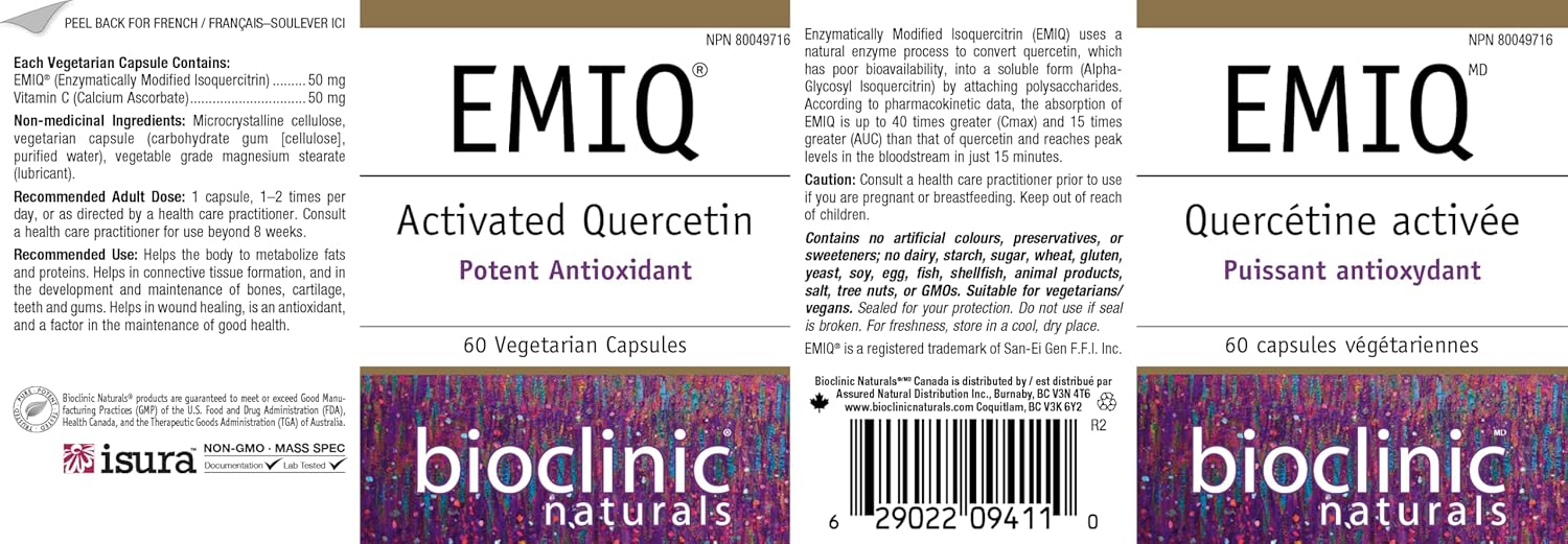 Bioclinic Naturals - Emiq Activated Quercetin, 60 Vcaps