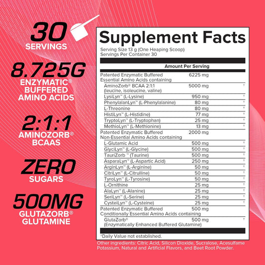 Efx Sports Aminozorb Elite 21 | Ph-Correct, Full Spectrum Aminos + Glutamine | Essential & Non Essential Aminos | Zero Sugars | 30 Servings (Watermelon)