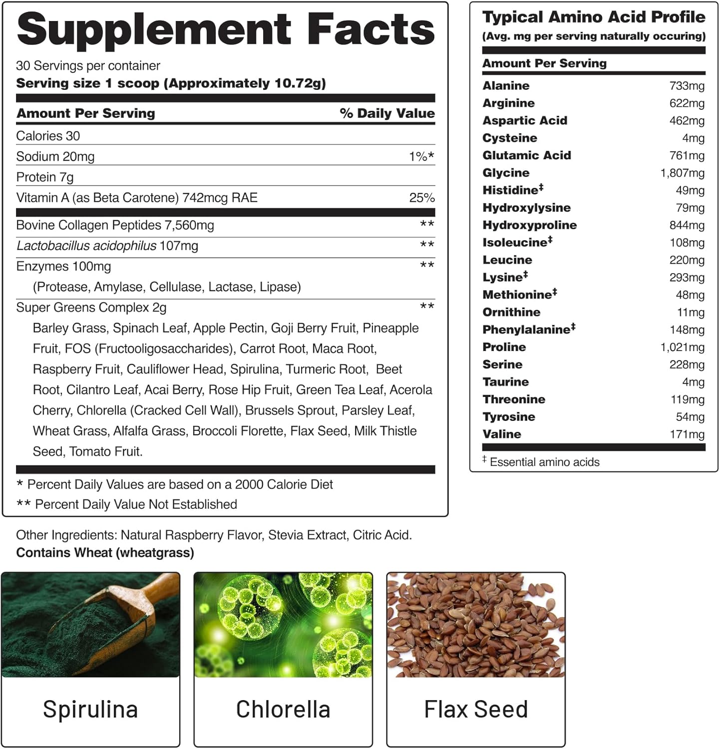 Snap Supplements Super Greens Powder with Collagen Peptides, 26 Fruits and Vegetables, Grass Fed, Non-GMO Daily Greens Superfood for Hair, Skin, Nails & Joint Support, 30 Servings : Health & Household
