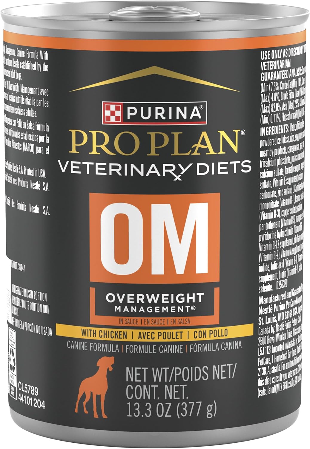 Purina Pro Plan Veterinary Diets Om Overweight Management Canine Formula Wet Dog Food - (12) 13.3 Oz. Cans