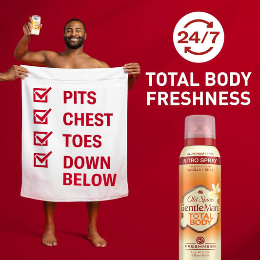 Old Spice Whole Body Deodorant For Men, Total Body Deodorant, Vanilla + Shea, Aluminum Free Deodorant Spray For 24/7 Freshness // Dermatologist Tested Whole Body Deodorant, 3.5 Oz