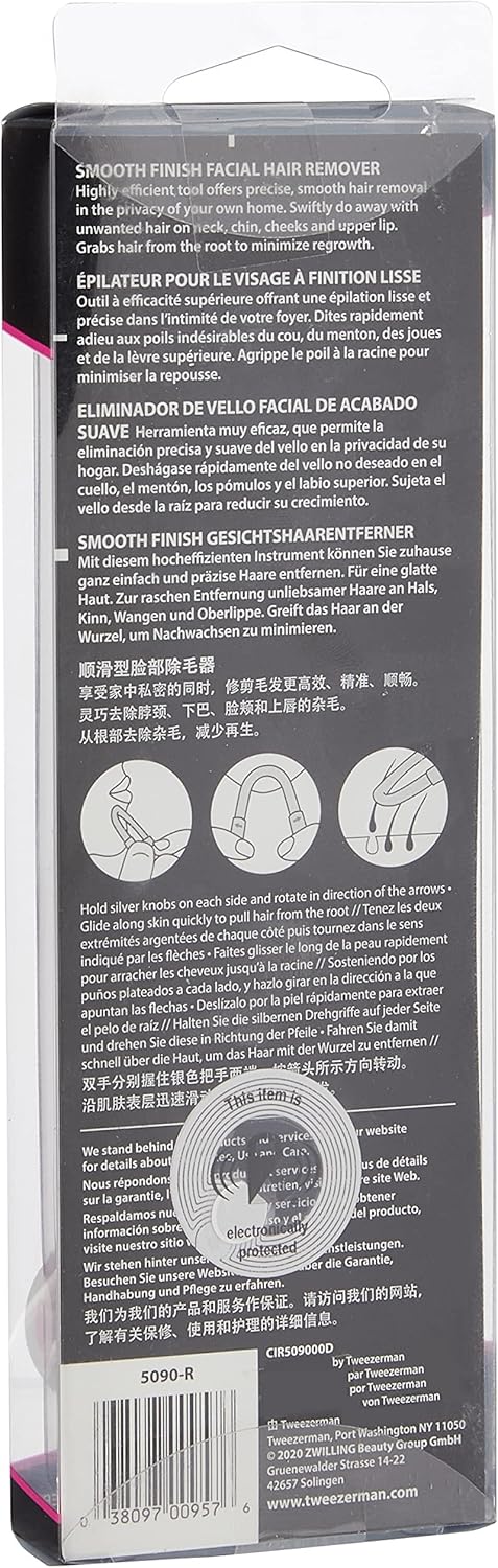 Tweezerman Smooth Finish Facial Hair Remover Pink - Easy and Gentle Facial Hair Remover for Women, Tweezerette Tweezer Included In Pack : Amazon.co.uk: Health & Personal Care