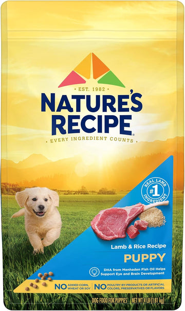 NatureS Recipe Puppy Lamb & Rice Recipe Dry Dog Food, 4 Lb. Bag