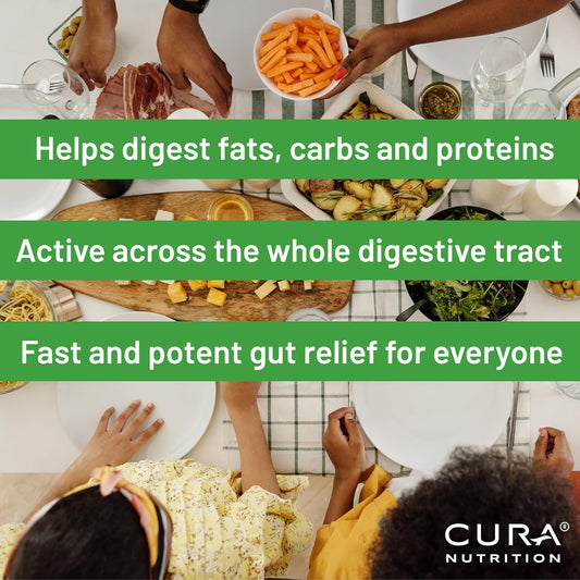 Cura Nutrition Curazyme Vital (90 Capsules) Digestive Enzymes Supplement For Gut Health Support, Basic Digest Formula For Bloating, Heartburn, Digestion Relief, Ideal For Sensitive Stomachs, Vegan